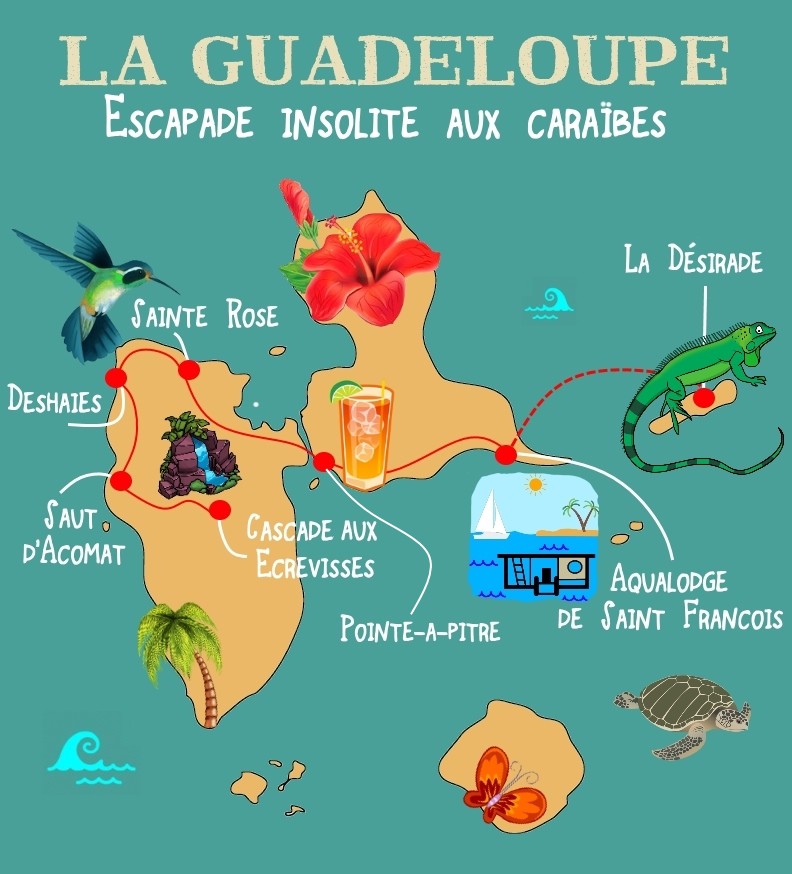 Carte Touristique Plongee De La Guadeloupe